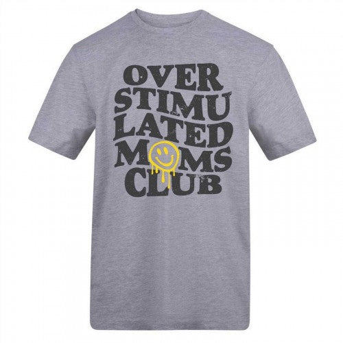 Front - AWD Womens/Ladies Overstimulated Moms Club T-Shirt