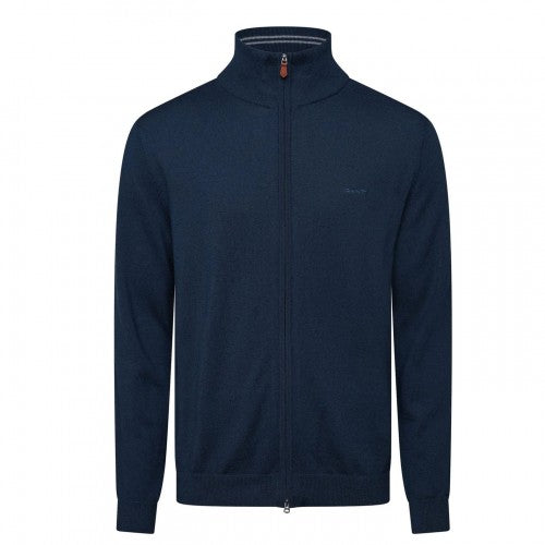 Front - Gant Mens Textured Cotton Fleece Jacket