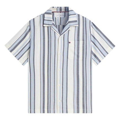 Front - Tommy Hilfiger Mens Striped Short-Sleeved Shirt