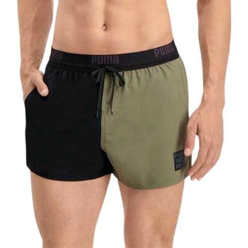 Front - Puma Mens Colour Block Swim Shorts