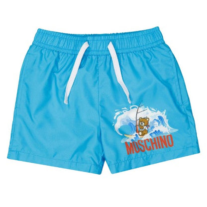 Front - Moschino Childrens/Kids Bear Quick Dry Relaxed Fit Swim Shorts