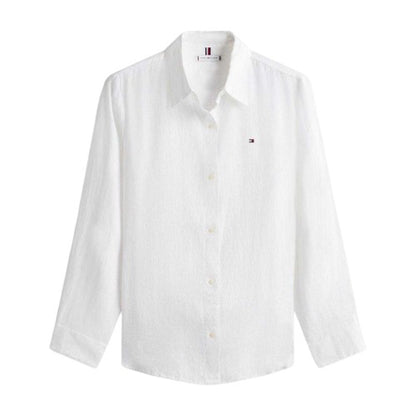 Front - Tommy Hilfiger Womens/Ladies Linen Long-Sleeved Shirt