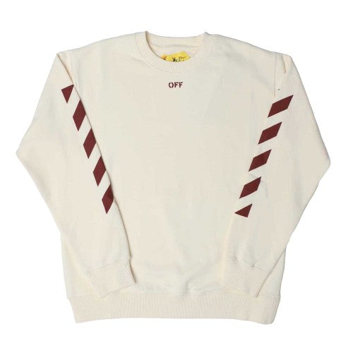 Front - Off White Childrens/Kids Crew Neck Sweatshirt