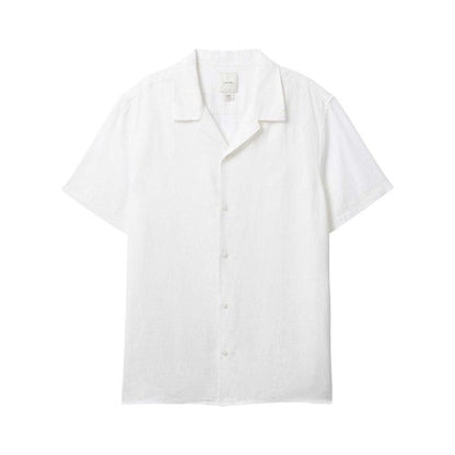 Front - Calvin Klein Mens Linen Blend Short-Sleeved Shirt