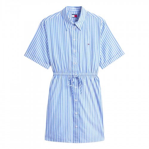 Front - Tommy Jeans Womens/Ladies Striped Shirt Dress