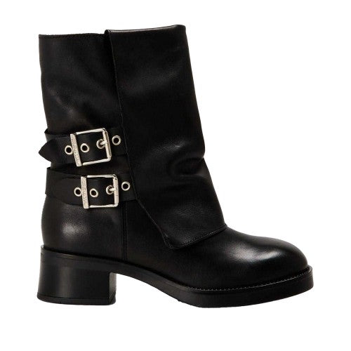 Front - Steve Madden Womens/Ladies Bonfire Trench Metallic Block Heel Ankle Boots