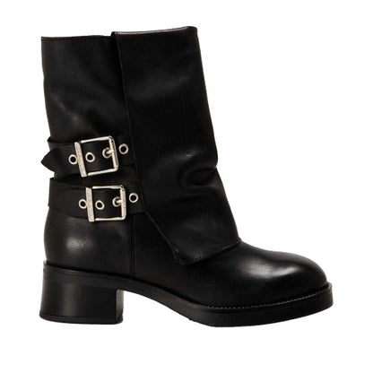 Front - Steve Madden Womens/Ladies Bonfire Trench Metallic Block Heel Ankle Boots