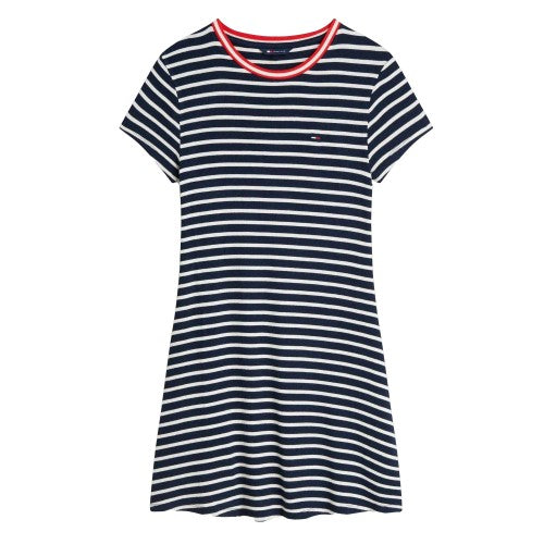 Front - Tommy Jeans Womens/Ladies Striped Skater Dress
