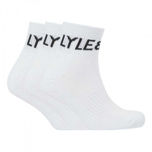 Front - Lyle & Scott Mens Sammy Ankle Socks (Pack of 3)