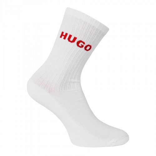 Front - Hugo Unisex Adult Embroidered Logo Crew Socks