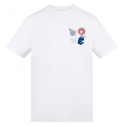 Front - Lilo & Stitch Unisex Adult Love Valentine`s Day T-Shirt