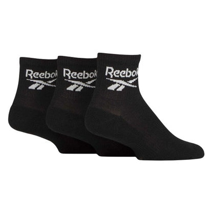 Front - Reebok Unisex Adult Ankle Length Ankle Socks (Pack of 3)