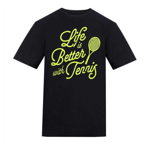 Front - AWD Unisex Adult Life Is Better With Tennis T-Shirt