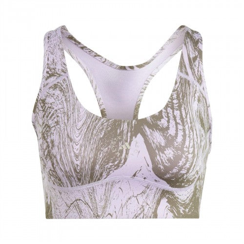 Front - Adidas Womens/Ladies Marble Effect Cropped Sports Bra