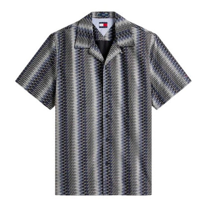 Front - Tommy Jeans Mens All-Over Print Short-Sleeved Shirt