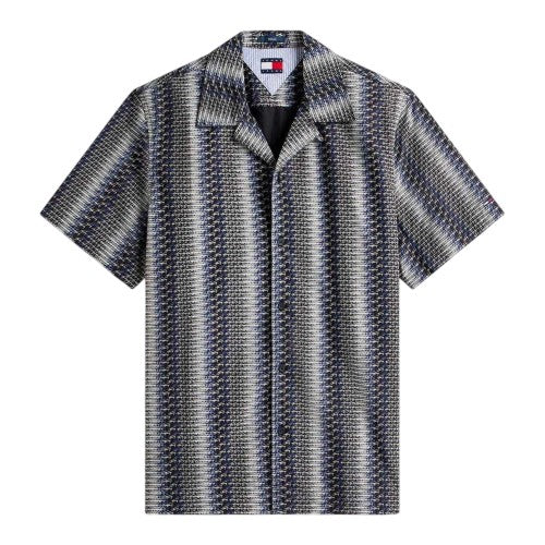 Front - Tommy Jeans Mens All-Over Print Short-Sleeved Shirt