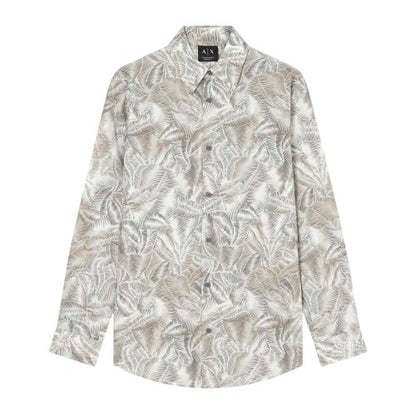 Front - Armani Exchange Mens Palm Print Regular Shirt