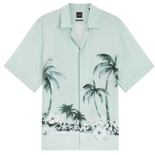 Front - Boss Mens Patterned Short-Sleeved Shirt
