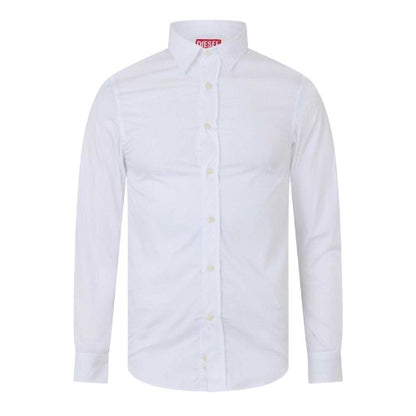 Front - Diesel Mens Benny Plain Long-Sleeved Shirt