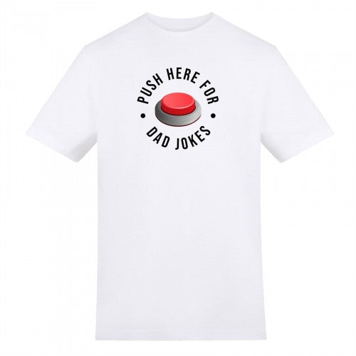 Front - AWD Mens Push Here For Dad Jokes T-Shirt