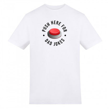 Front - AWD Mens Push Here For Dad Jokes T-Shirt