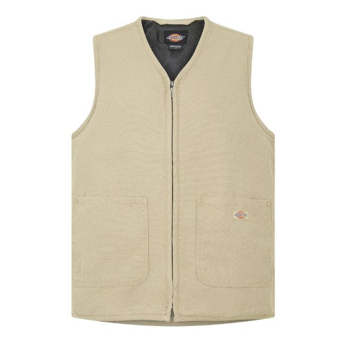 Front - Dickies Mens Canvas Sleeveless Gilet