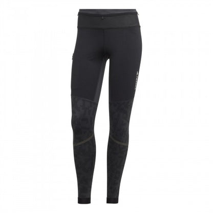 Front - Adidas Womens/Ladies Agravic Trail Logo Running Tights