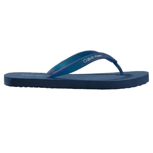 Front - Calvin Klein Mens Rubber Flat Flip Flops