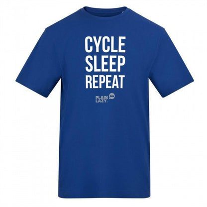 Purple Power - Front - Plain Lazy Mens Cycle Sleep Repeat Printed T-Shirt