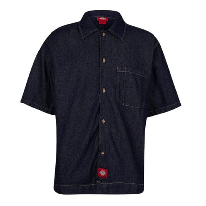 Front - Dickies Mens Denim Short-Sleeved Shirt