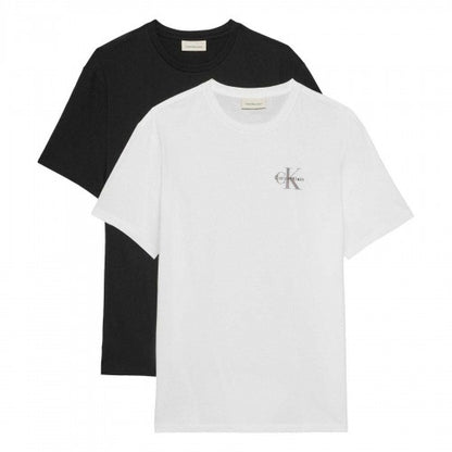 Front - Calvin Klein Mens Micro Logo T-Shirt (Pack of 2)