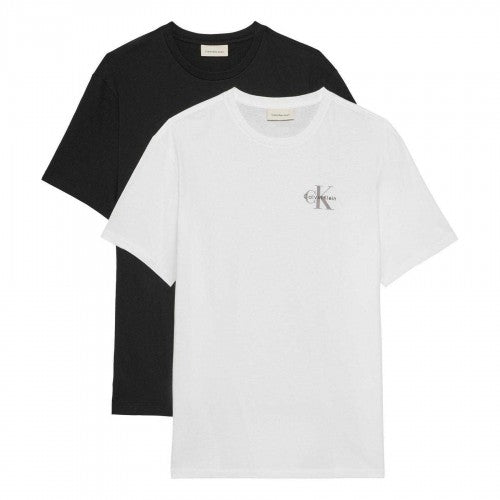Front - Calvin Klein Mens Micro Logo T-Shirt (Pack of 2)