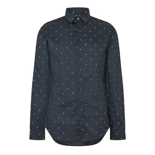 Front - Armani Exchange Mens Printed Long-Sleeved Shirt