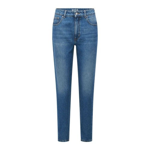 Front - Boss Womens/Ladies Modern 2.0 Leather Label Mom Jeans