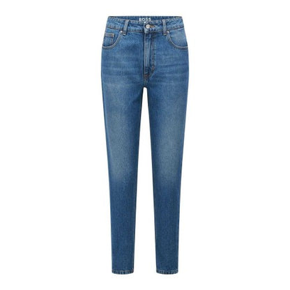 Front - Boss Womens/Ladies Modern 2.0 Leather Label Mom Jeans