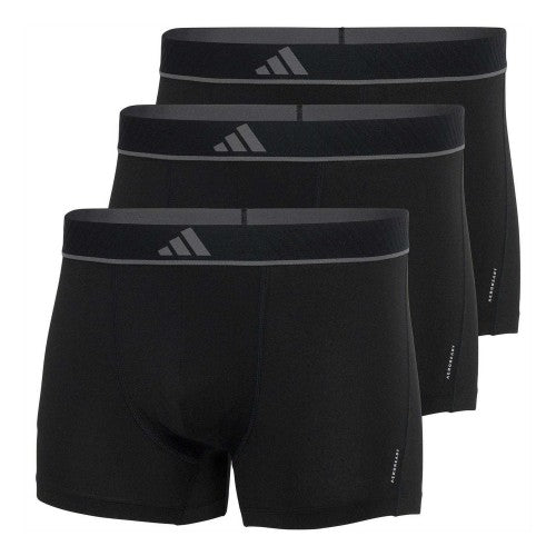 Front - Adidas Mens Active Micro Flex Boxer Briefs (Pack of 3)