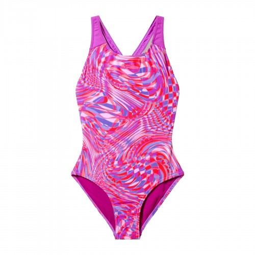 Front - Speedo Girls Splashback One Piece Swimsuit