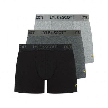 Front - Lyle & Scott Mens Barclay Boxer Shorts (Pack of 3)
