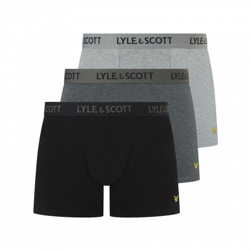 Front - Lyle & Scott Mens Barclay Boxer Shorts (Pack of 3)