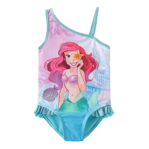 Front - Little Mermaid Girls Ariel One Piece Swimsuit