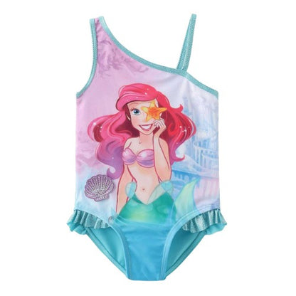 Front - Little Mermaid Girls Ariel One Piece Swimsuit