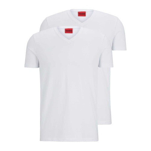 Front - Hugo Mens V Neck T-Shirt (Pack of 2)
