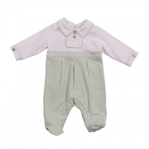 Front - Mintini Baby Contrast Cotton Babygrow