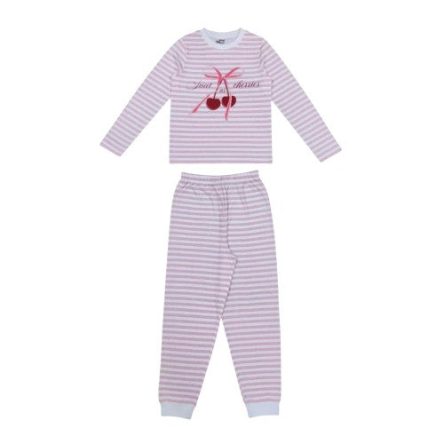Front - Star Childrens/Kids Striped Long Pyjama Set