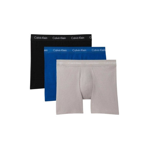 Front - Calvin Klein Mens Cotton Blend Boxer Briefs (Pack of 3)