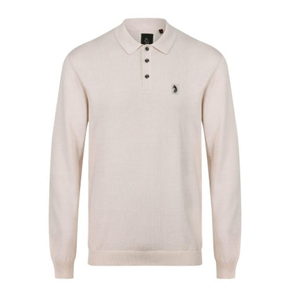 Front - Luke 1977 Mens Venice Knitted Long-Sleeved Polo Shirt