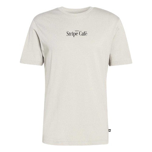 Front - Adidas Mens Stripe Cafe T-Shirt