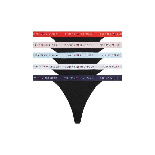 Front - Tommy Hilfiger Womens/Ladies Contrast Detail Thong (Pack of 5)