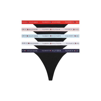 Front - Tommy Hilfiger Womens/Ladies Contrast Detail Thong (Pack of 5)