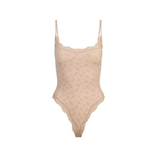 Front - Skims Womens/Ladies Hearts Lace Trim Bodysuit